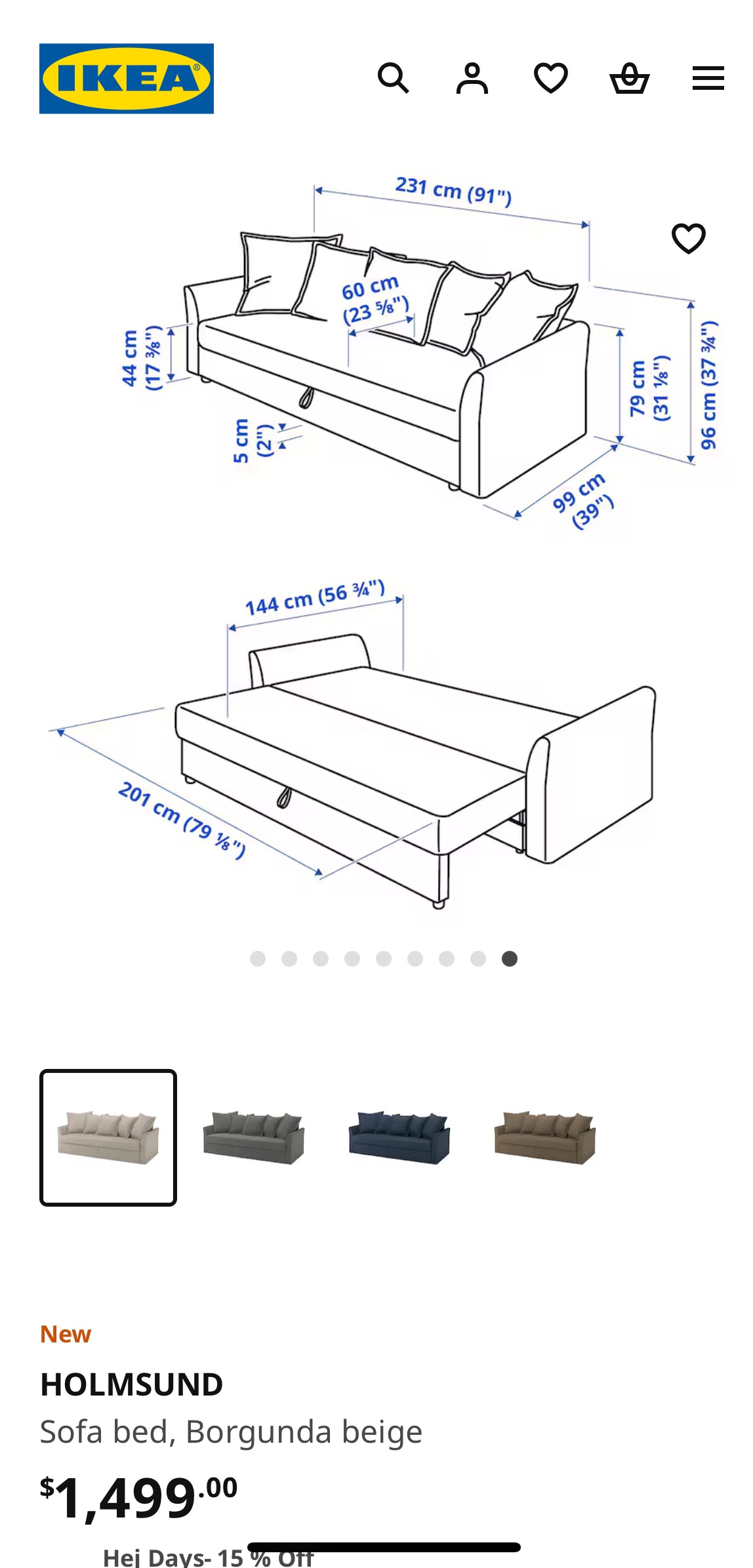 HOLMSUND Sofa Bed - photo 3