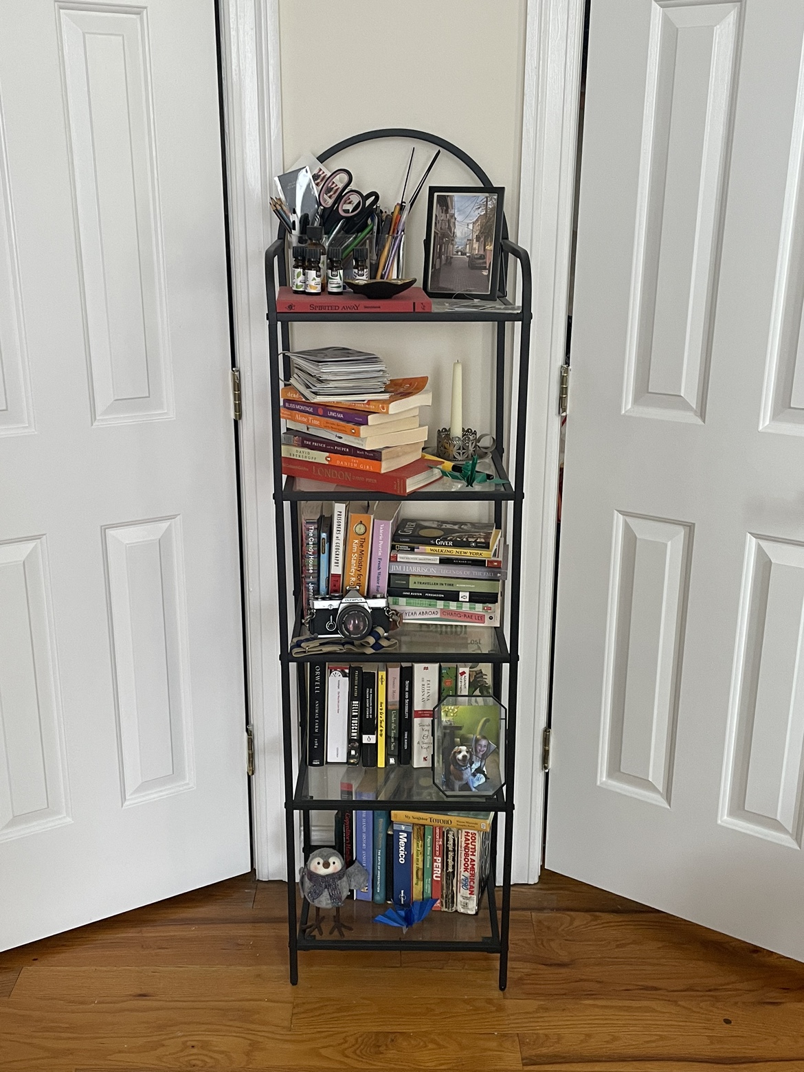 Black Metal 5-Shelf Bookcase - photo 2