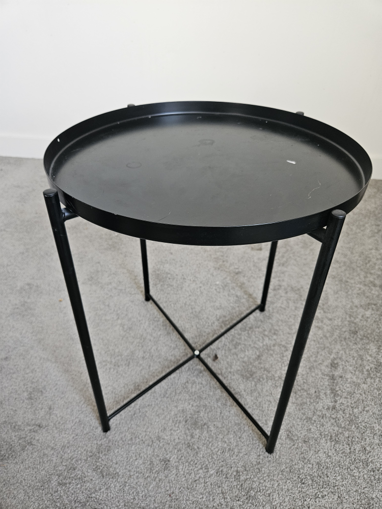 Black Round Side Table