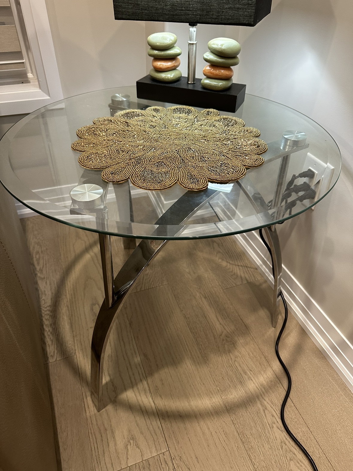 Glass and Chrome Coffee and Side Table - photo 2