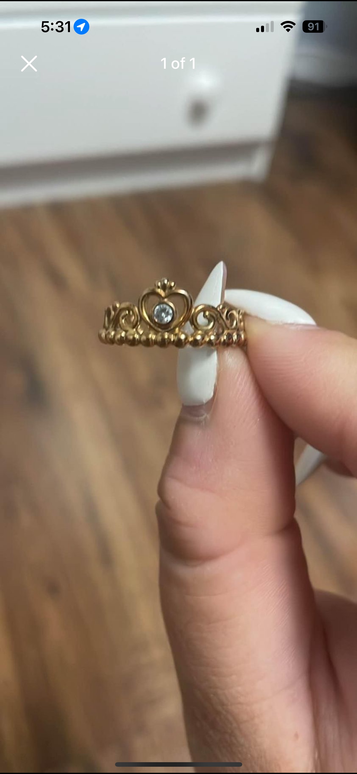 Gold Crown Ring size 5