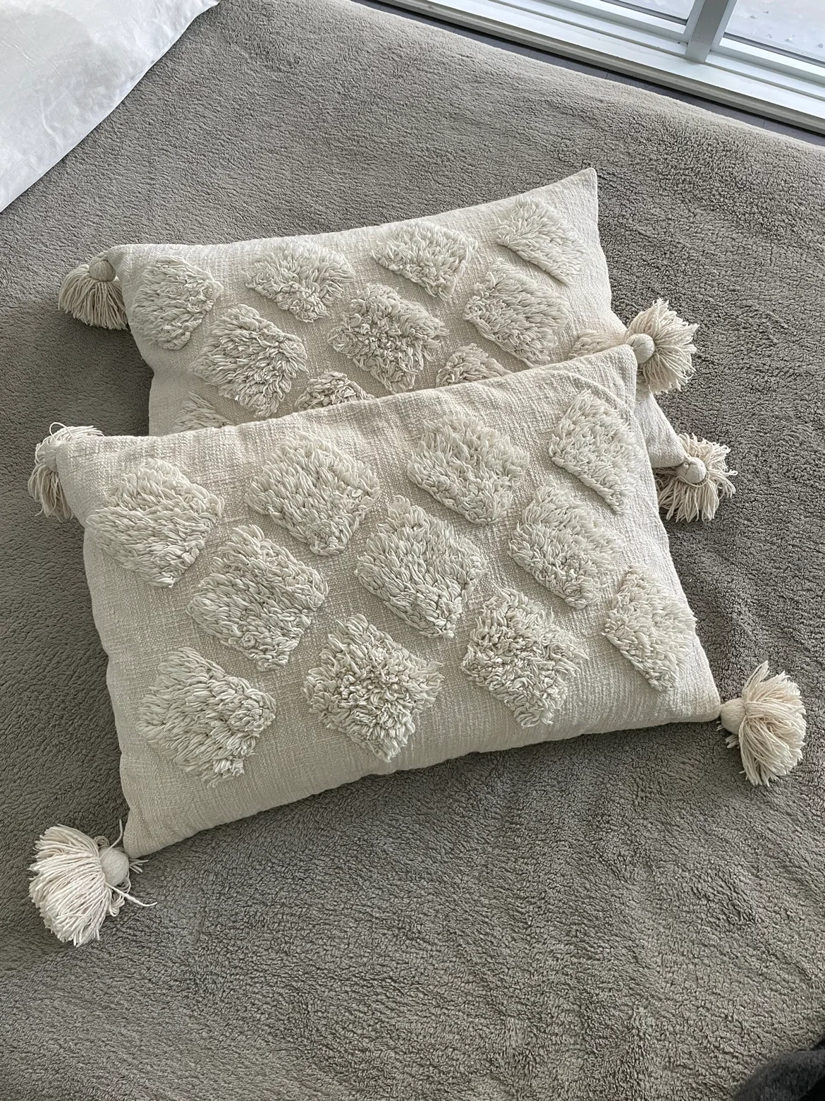 H&M Tassel Cushion Cover with feather-filled inner cusion thumbnail