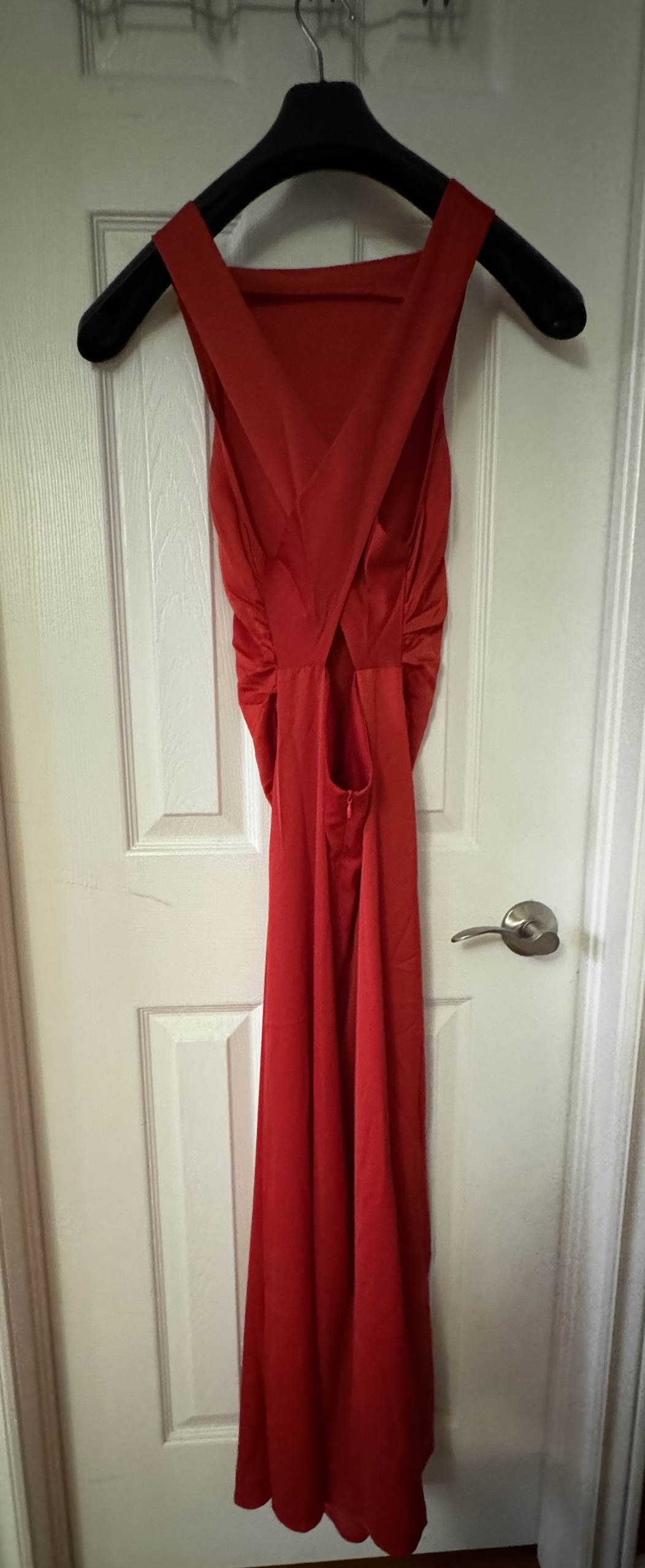 Red Satin Maxi Dress - photo 4