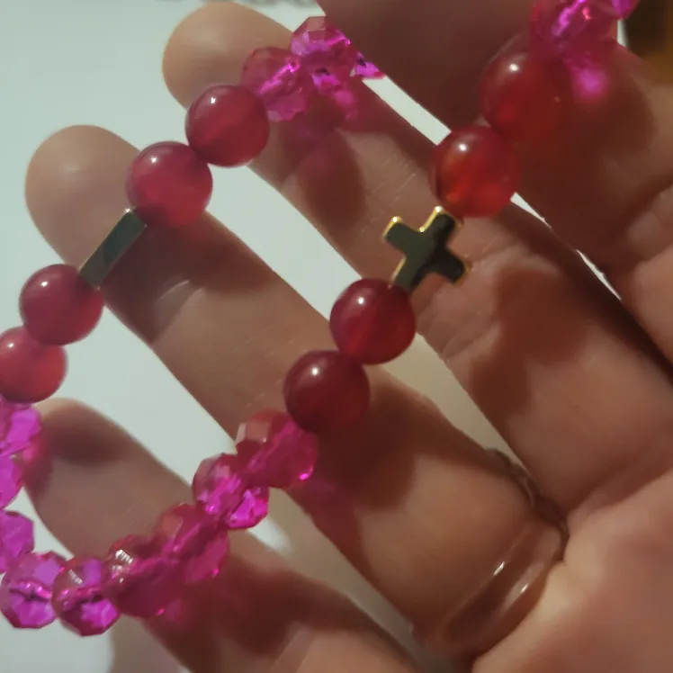 Pink Rhinestone  Ring & Pink Beaded Bracelet  #freecycle image indicator(4)