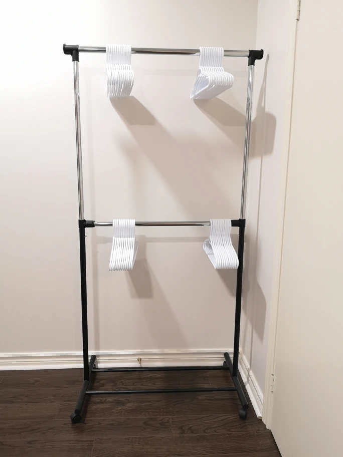 Double Garment Rack with Wheels - Moving Sale