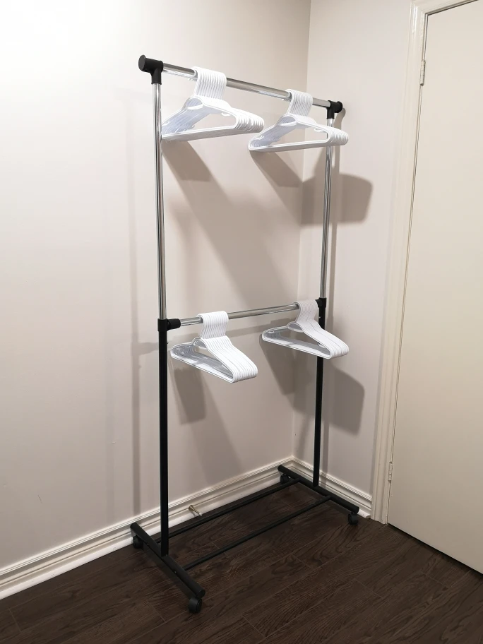 Double Garment Rack with Wheels - Moving Sale - photo 2