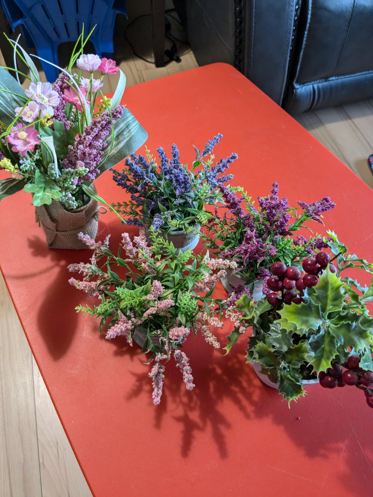 🧡 Set of 5 Artificial Flower Arrangements 🧡 - photo 2