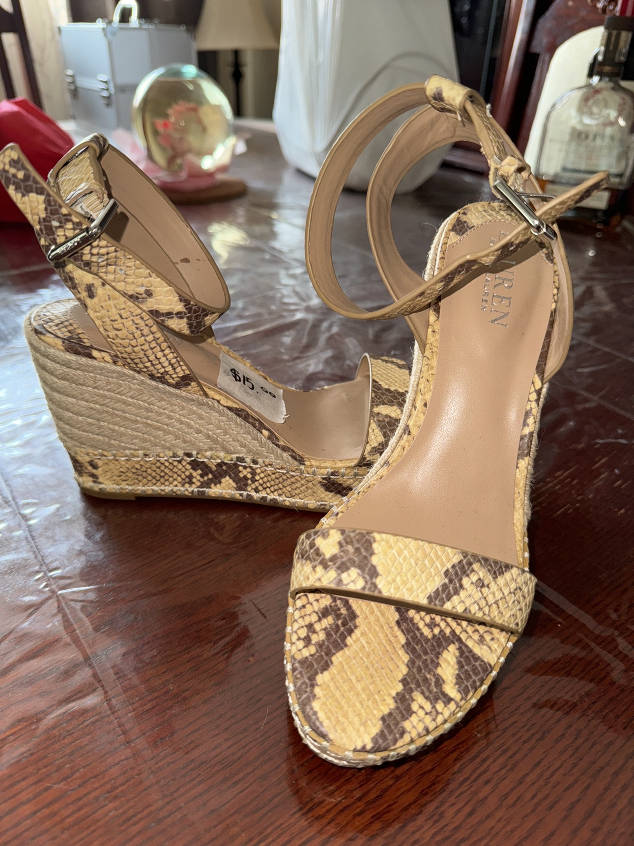 Ralph Lauren Snakeskin Wedges