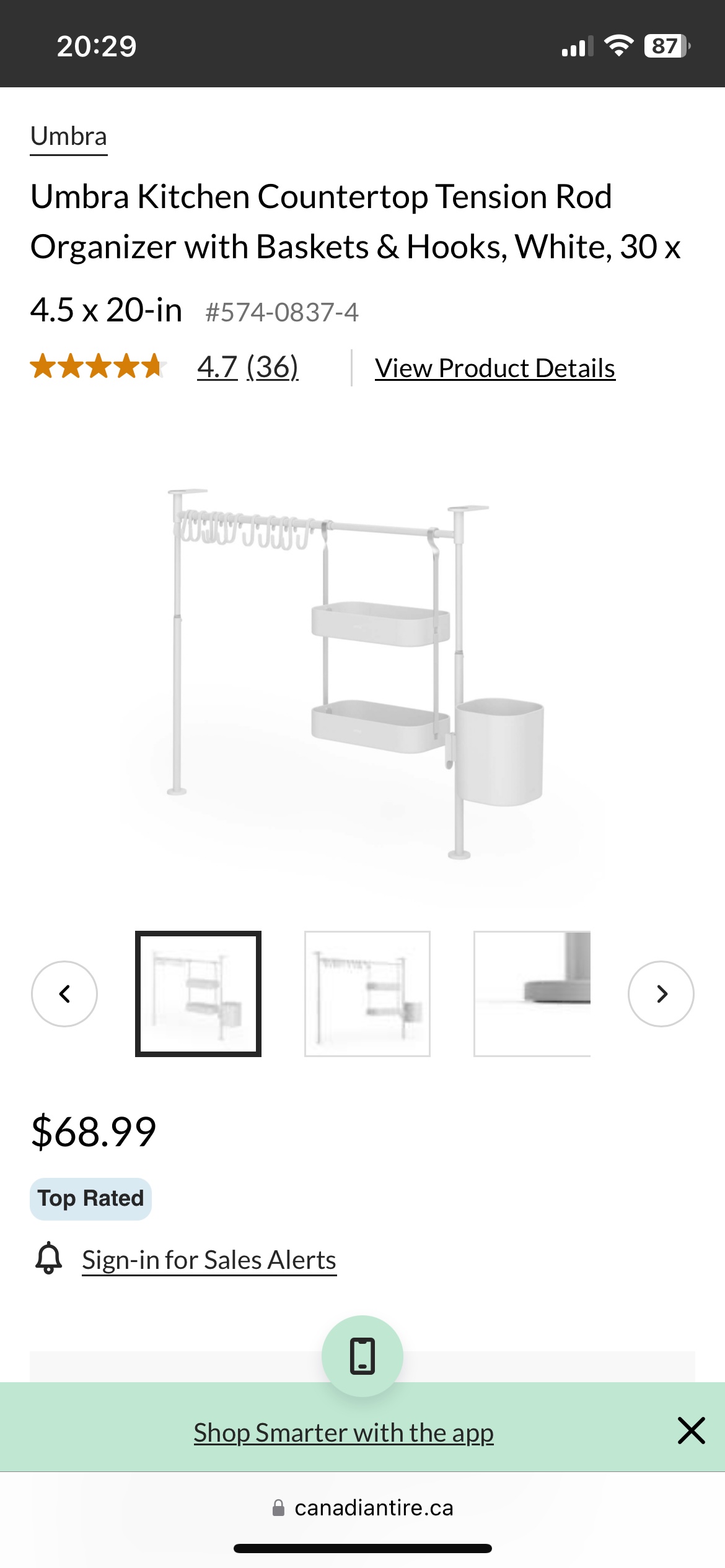 Umbra Kitchen Countertop Tension Rod Organizer - photo 2