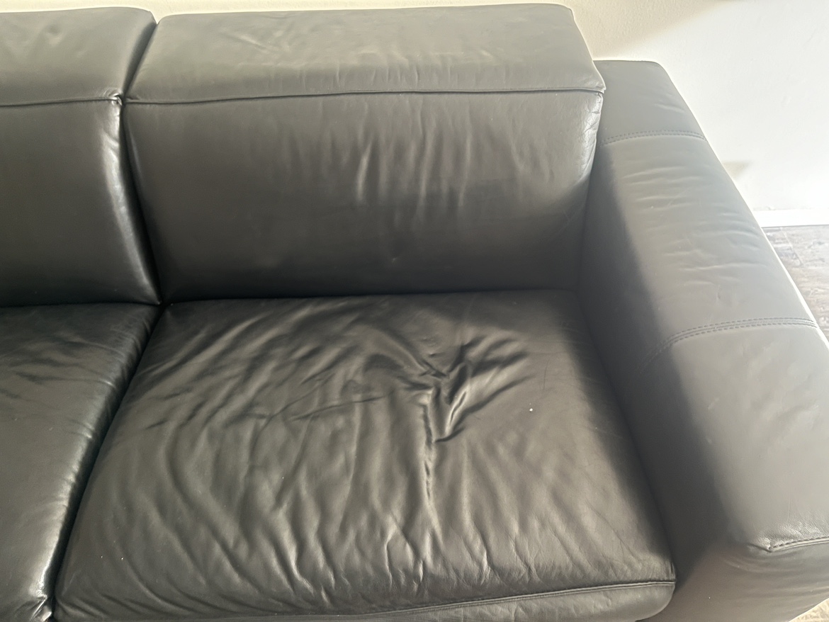 FREE Black Leather Recliner Sofa - photo 4