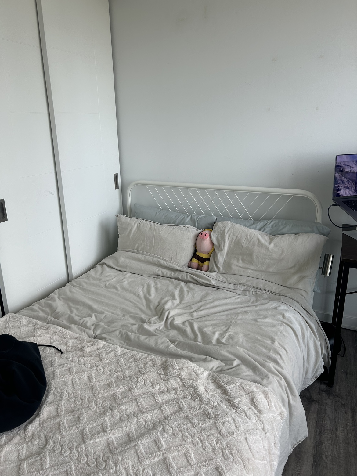 IKEA Double White Bed Frame+ mattress