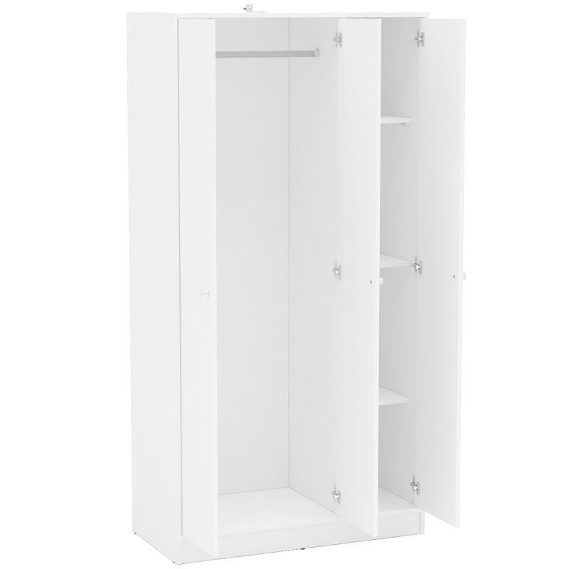 White 3-Door Wardrobe Closet - photo 4