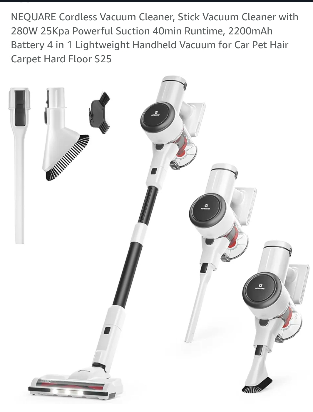 NEQUARE Cordless Stick Vacuum Cleaner