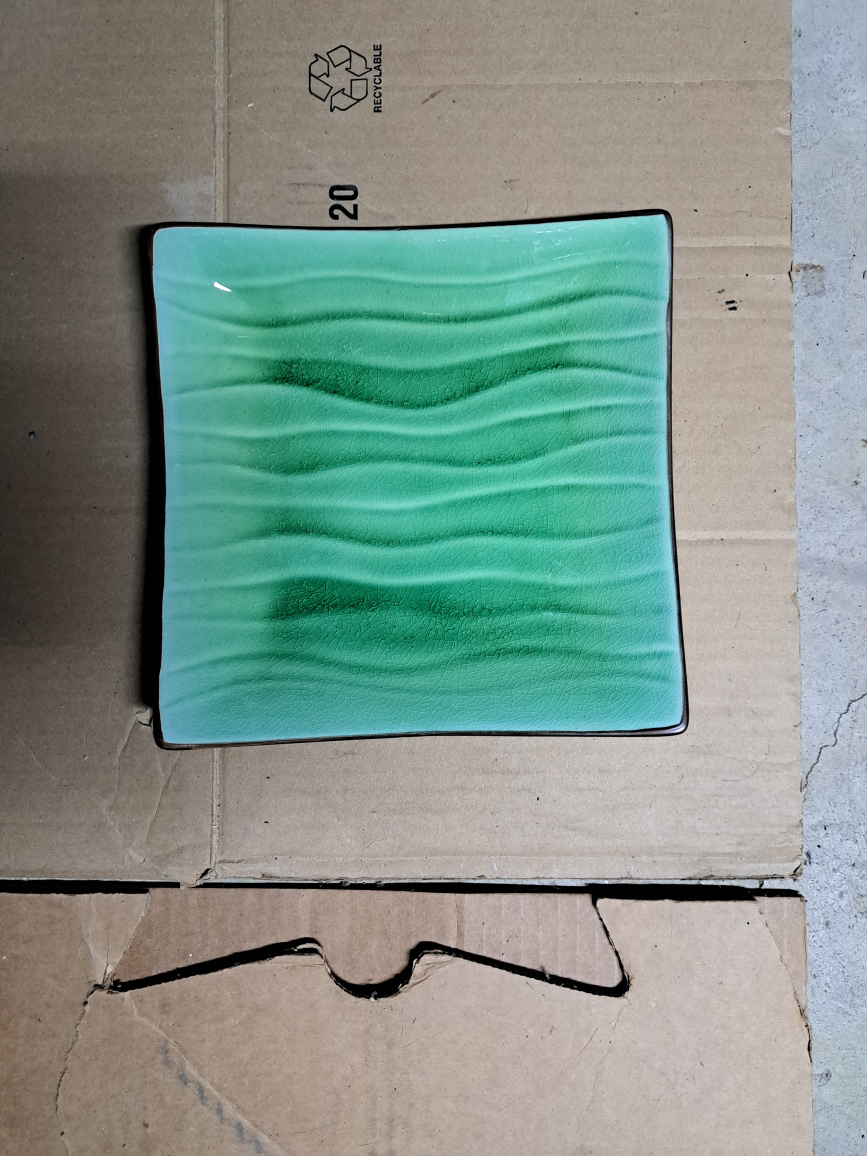 4 x Square Green Plate
