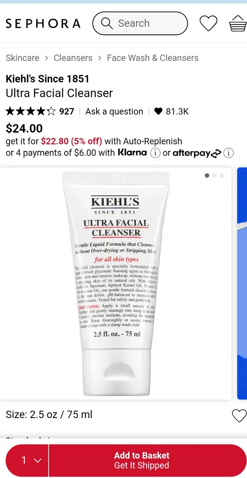 Kiehl's Ultra Facial Cleanser image indicator(3)