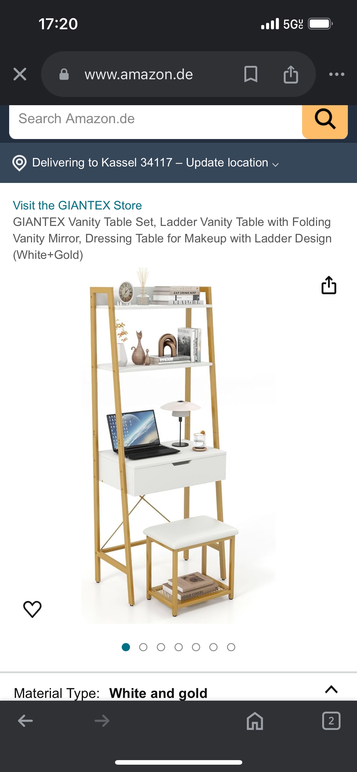 White and Gold Vanity Table Set - photo 5
