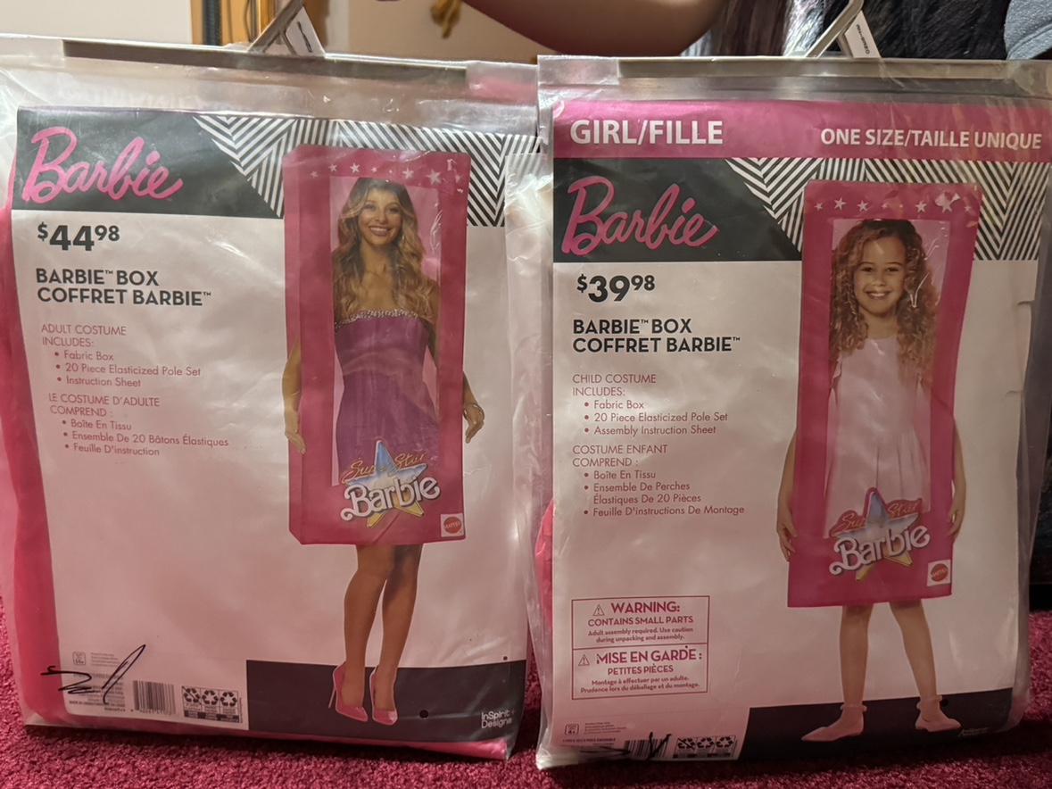 Adult and kid Barbie Box Costume