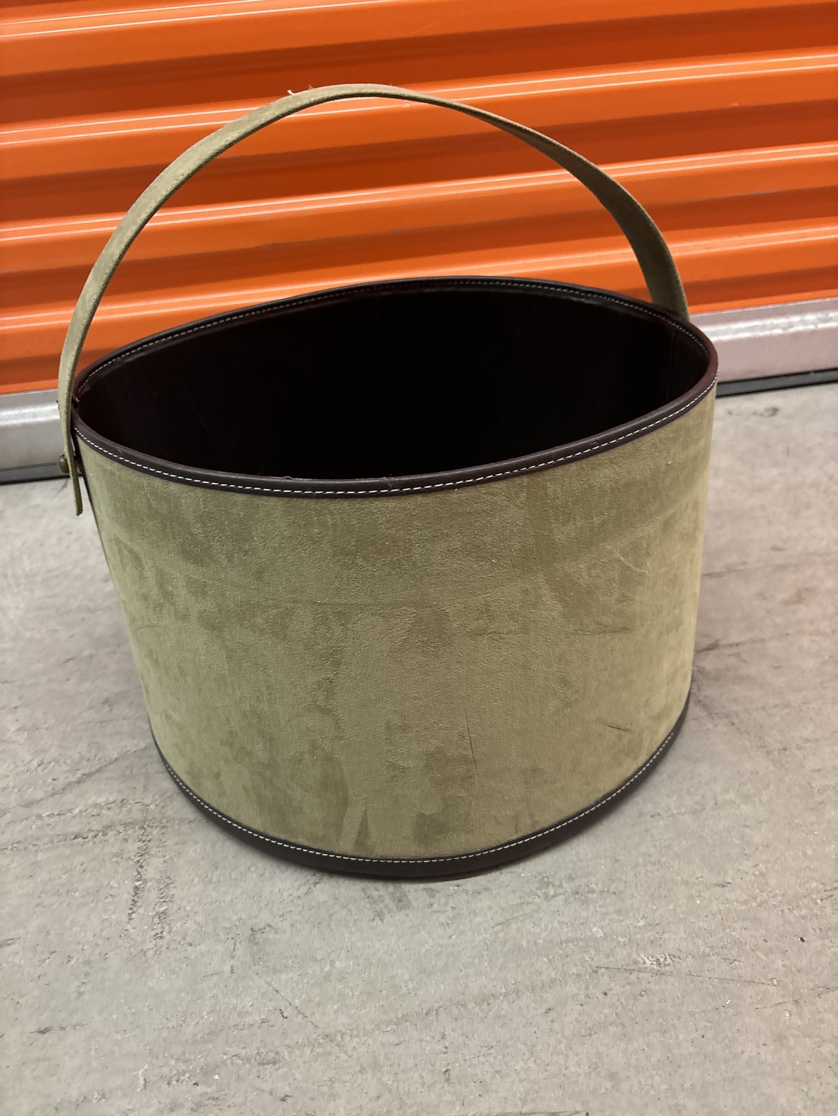 Green Suede Basket