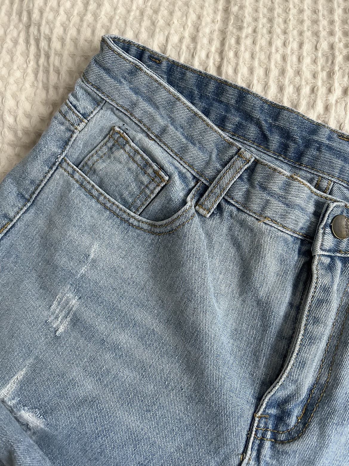 Light Wash Denim Shorts - photo 4