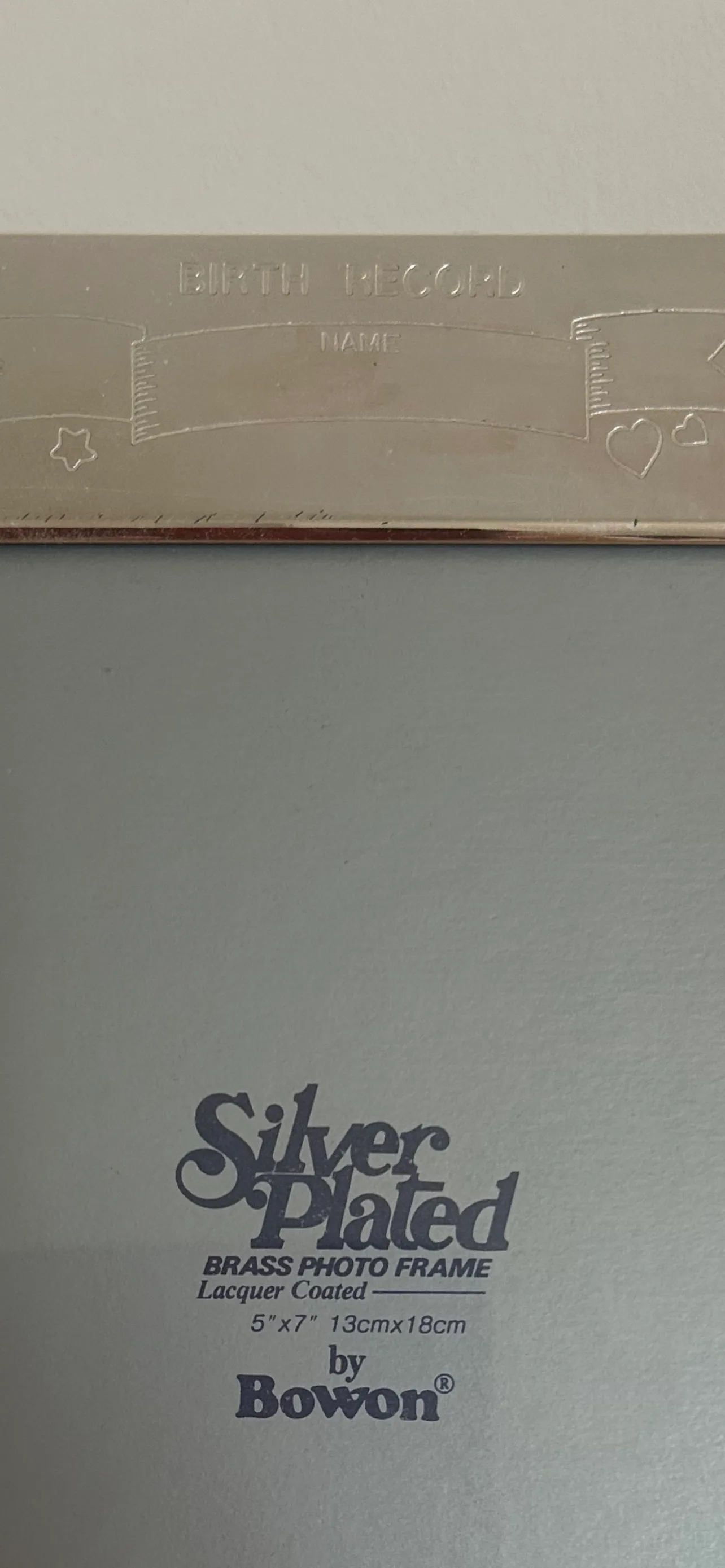 Baby’s Silver Plated Photo Birth Record Frame image indicator(2)