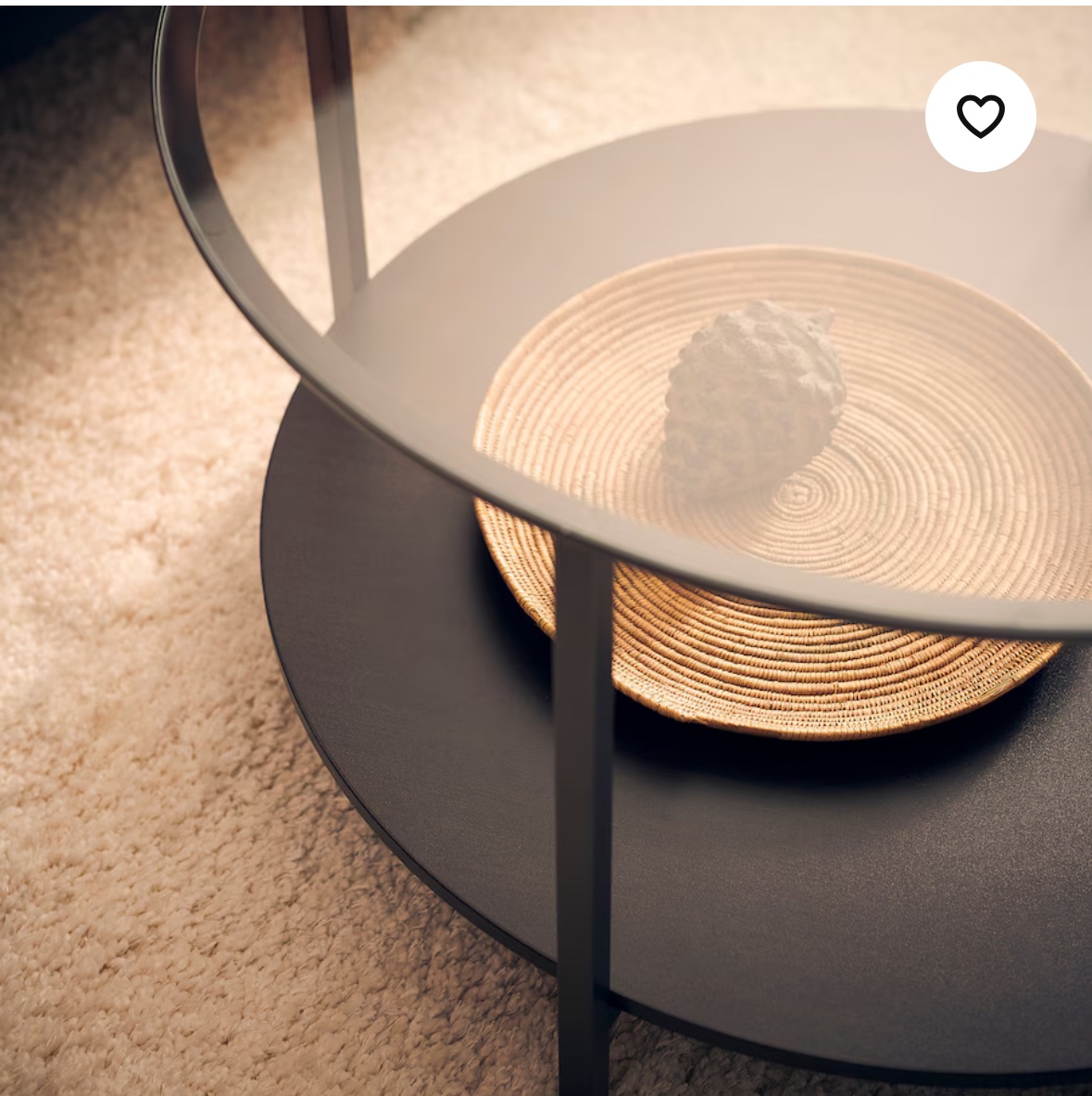 Glass Top Coffee Table with Shelf - photo 3