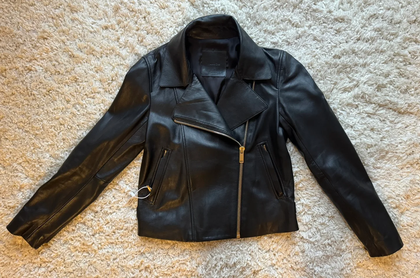 Massimo Dutti Black Leather Jacket image indicator(3)