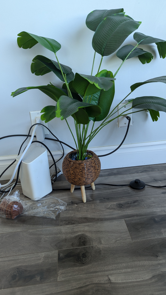 Artificial Plant in Wicker Pot with Marbles - photo 2