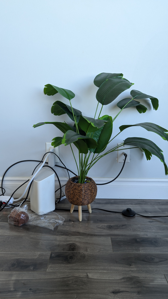 Artificial Plant in Wicker Pot with Marbles - photo 3
