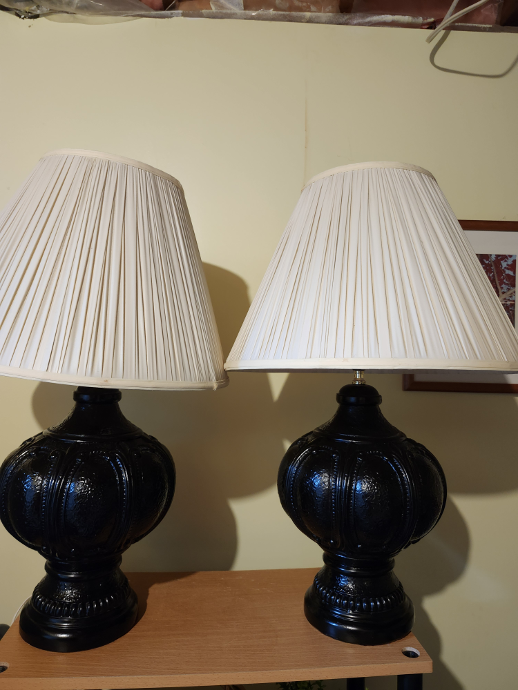 Pair of Black Table Lamps
