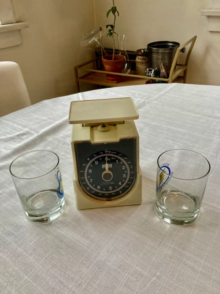 Vintage Kitchen Scale, glasses thumbnail