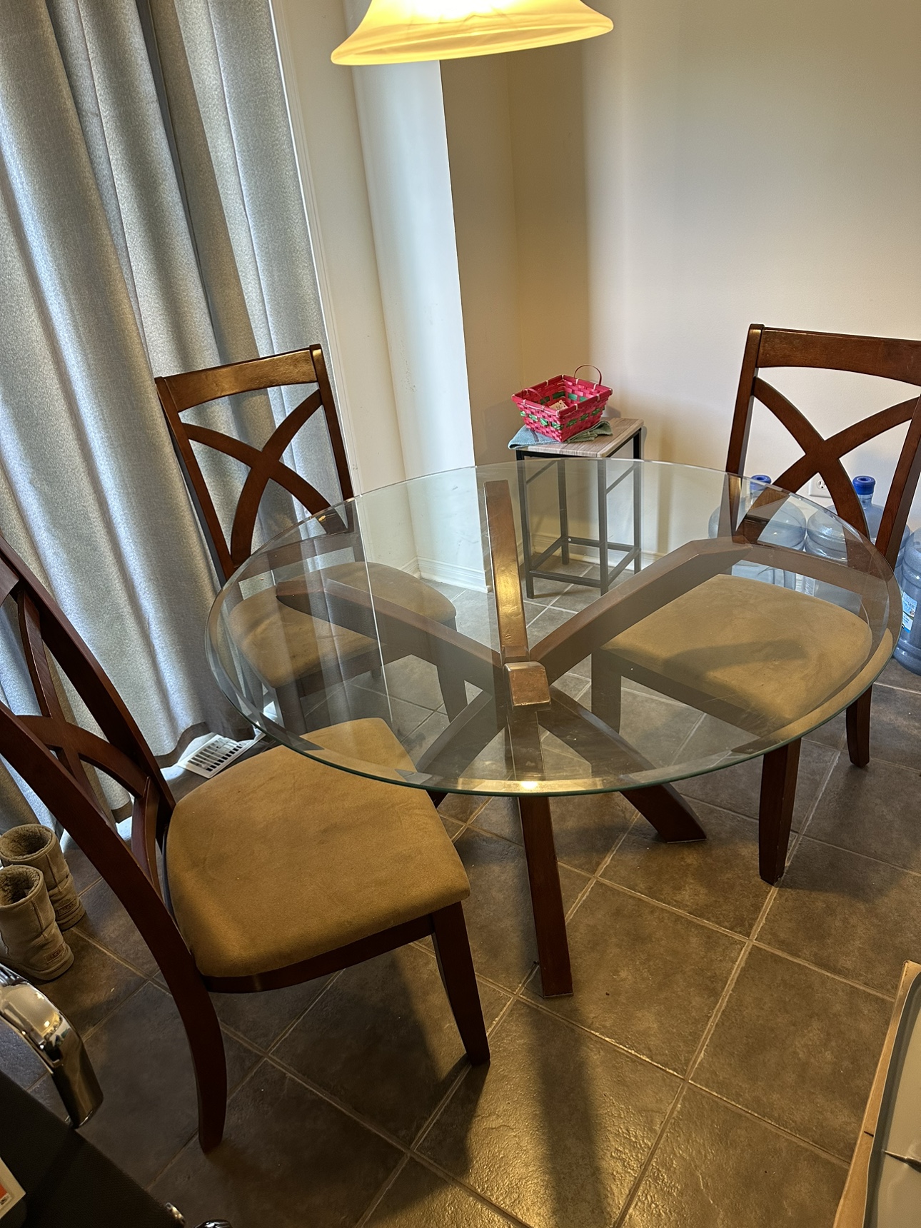 Glass Top Dining Table and Chairs