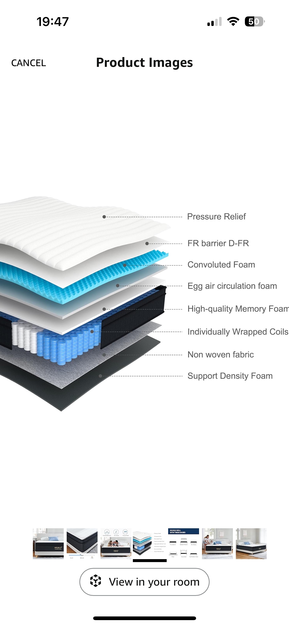 Molblly 12inch queen mattress - photo 3