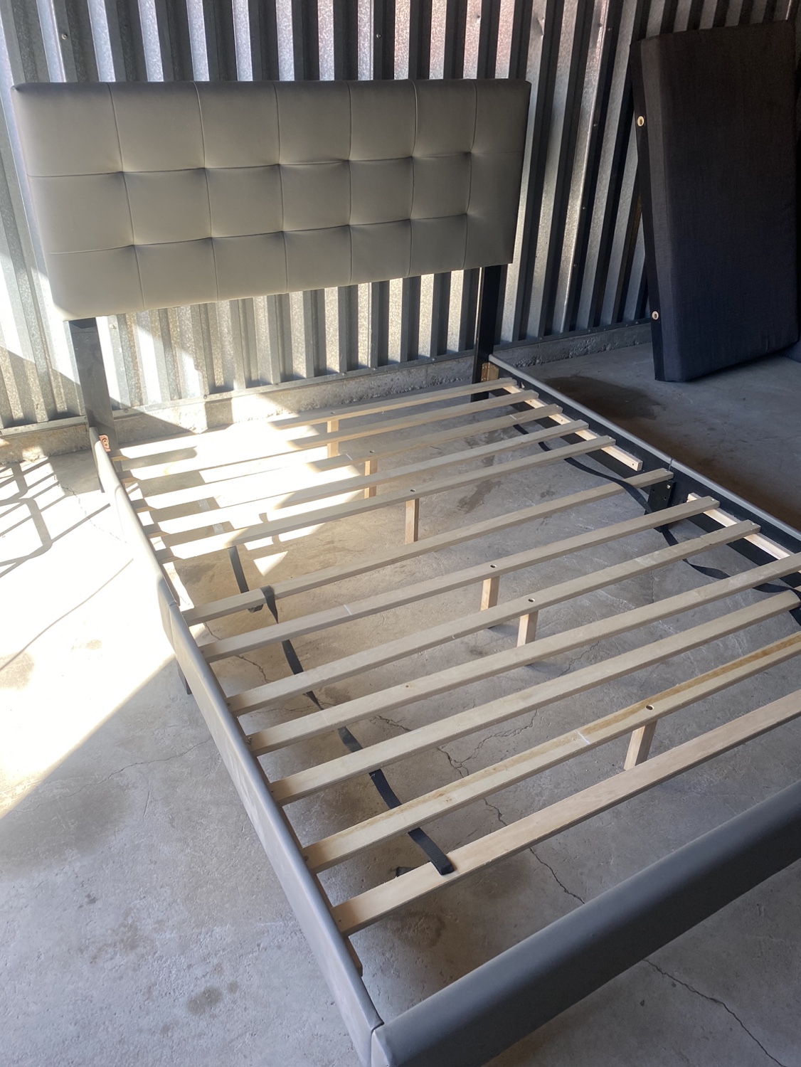Grey Upholstered Bed Frame - photo 5