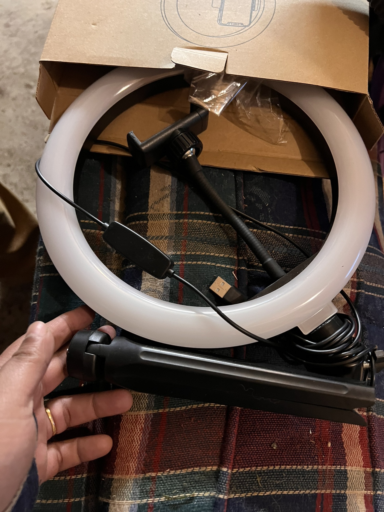 LED Ring Light with tripod stand and phone holder. Price is firm - photo 4