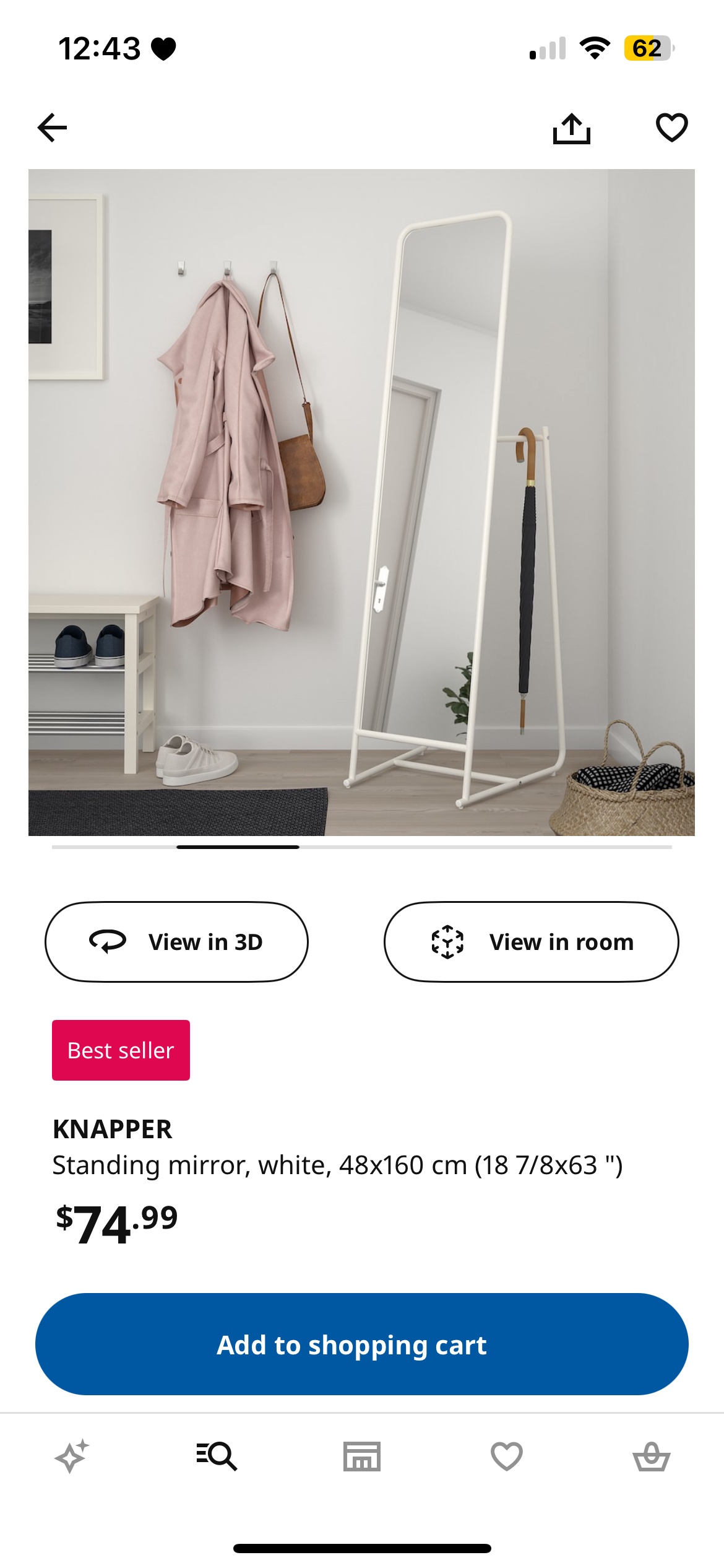 IKEA KNAPPER Full Length Mirror - photo 2