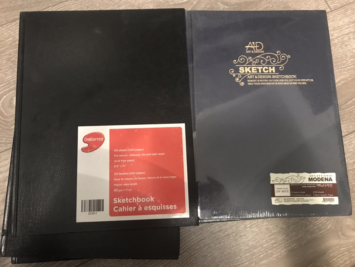 New and used sketchbooks