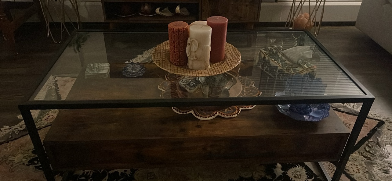 Glass Top Coffee Table with Storage Drawers - photo 4