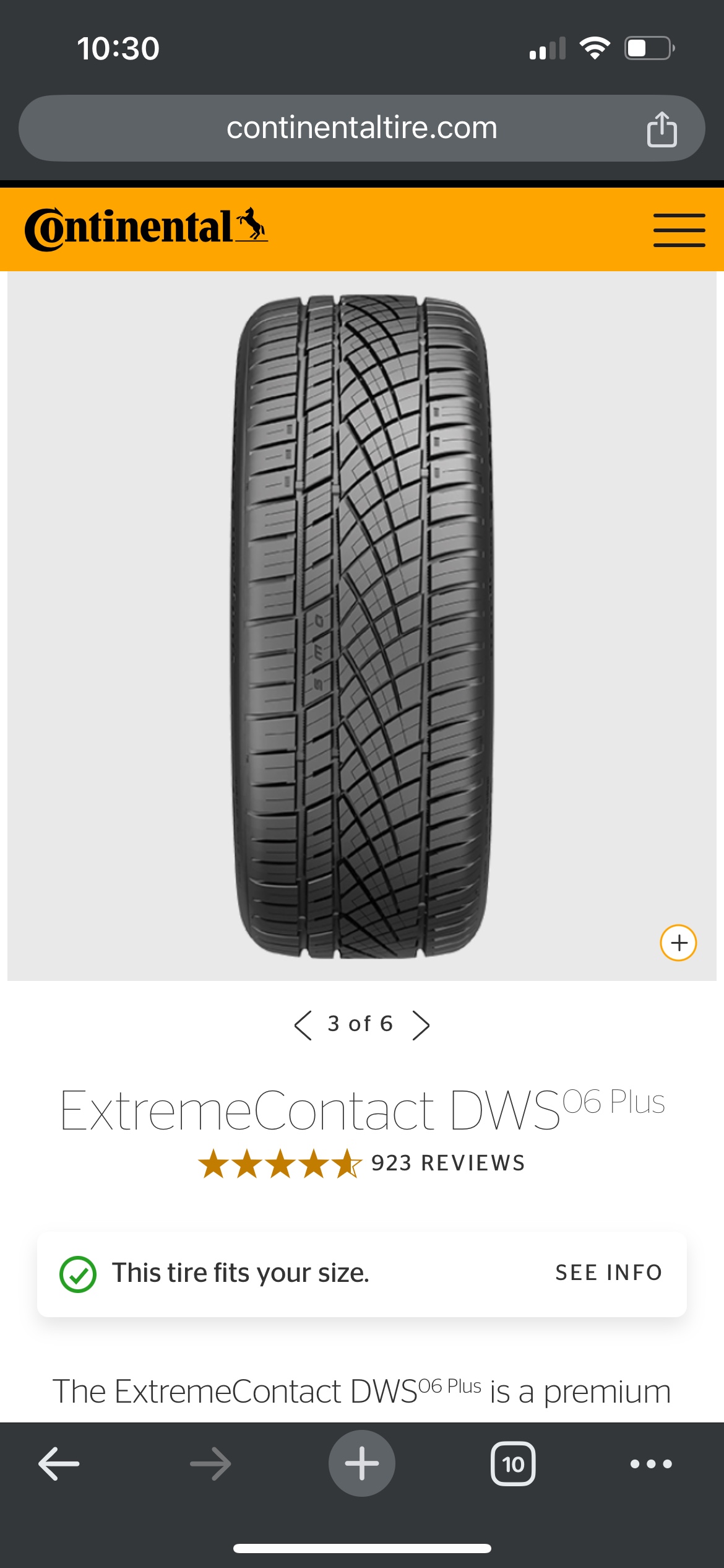 Continental ExtremeContact DWS06 Plus Tire