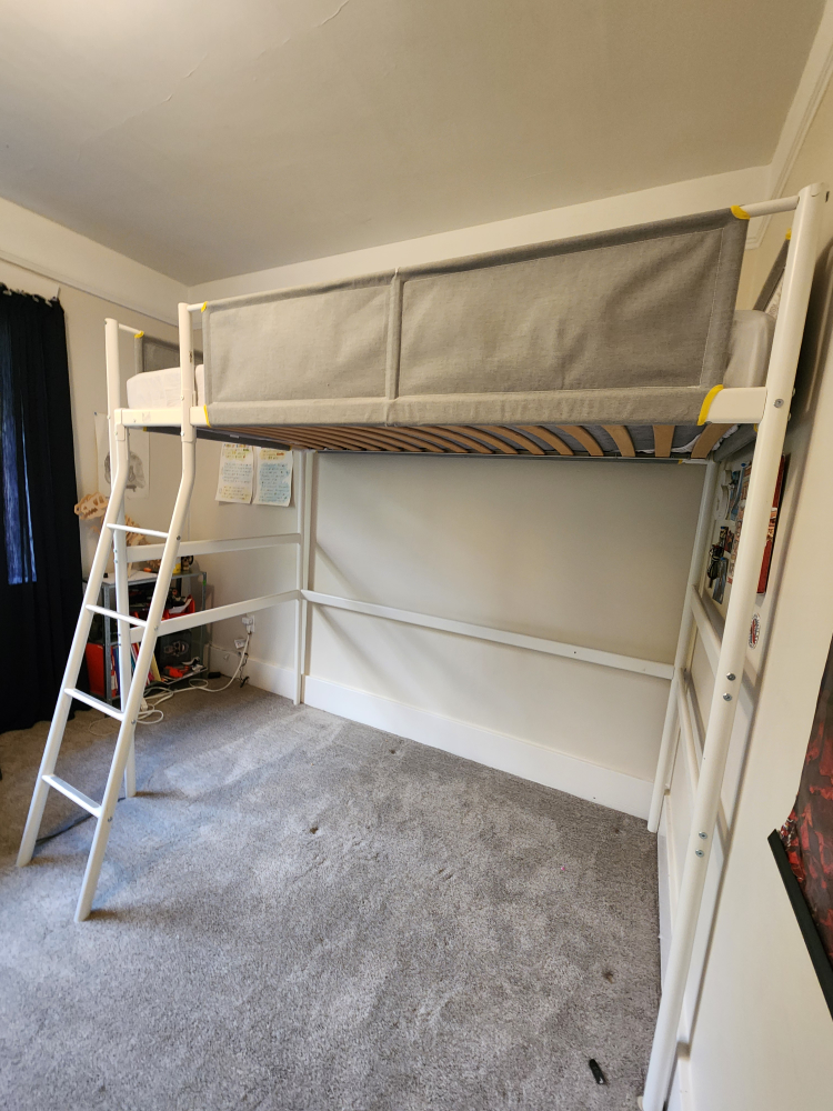 IKEA  White Loft Bed with Ladder