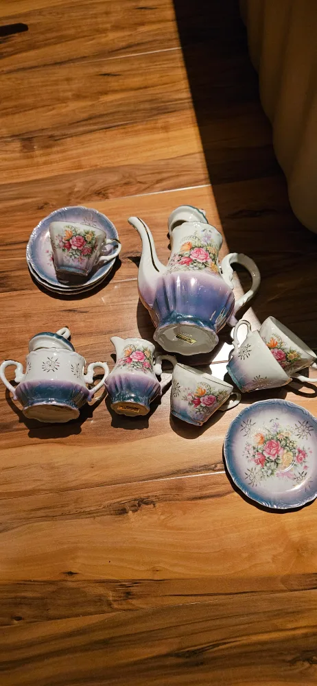 Vintage Greek/Turkish coffee Set with Floral Design image indicator(2)