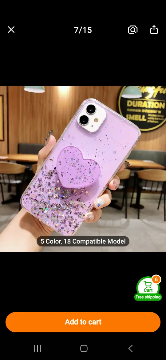 Phone Case with Heart Pop Socket thumbnail