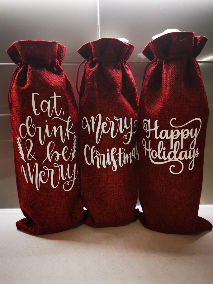 Christmas Wine Bags