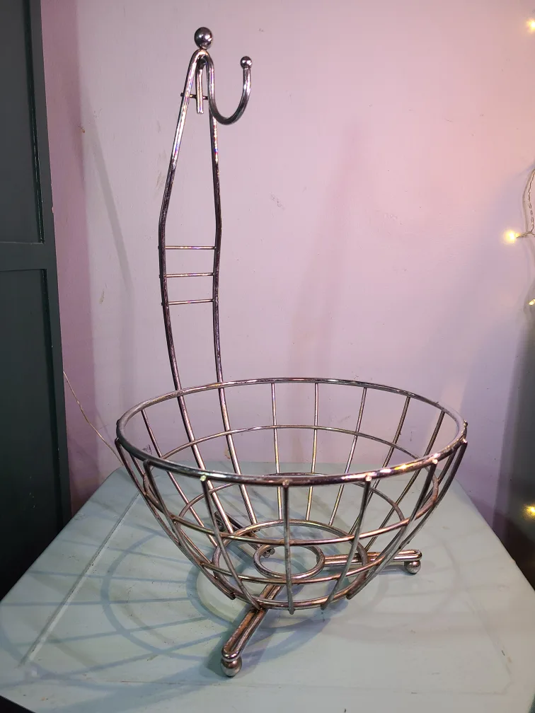Chrome Wire Fruit Basket with Hook thumbnail