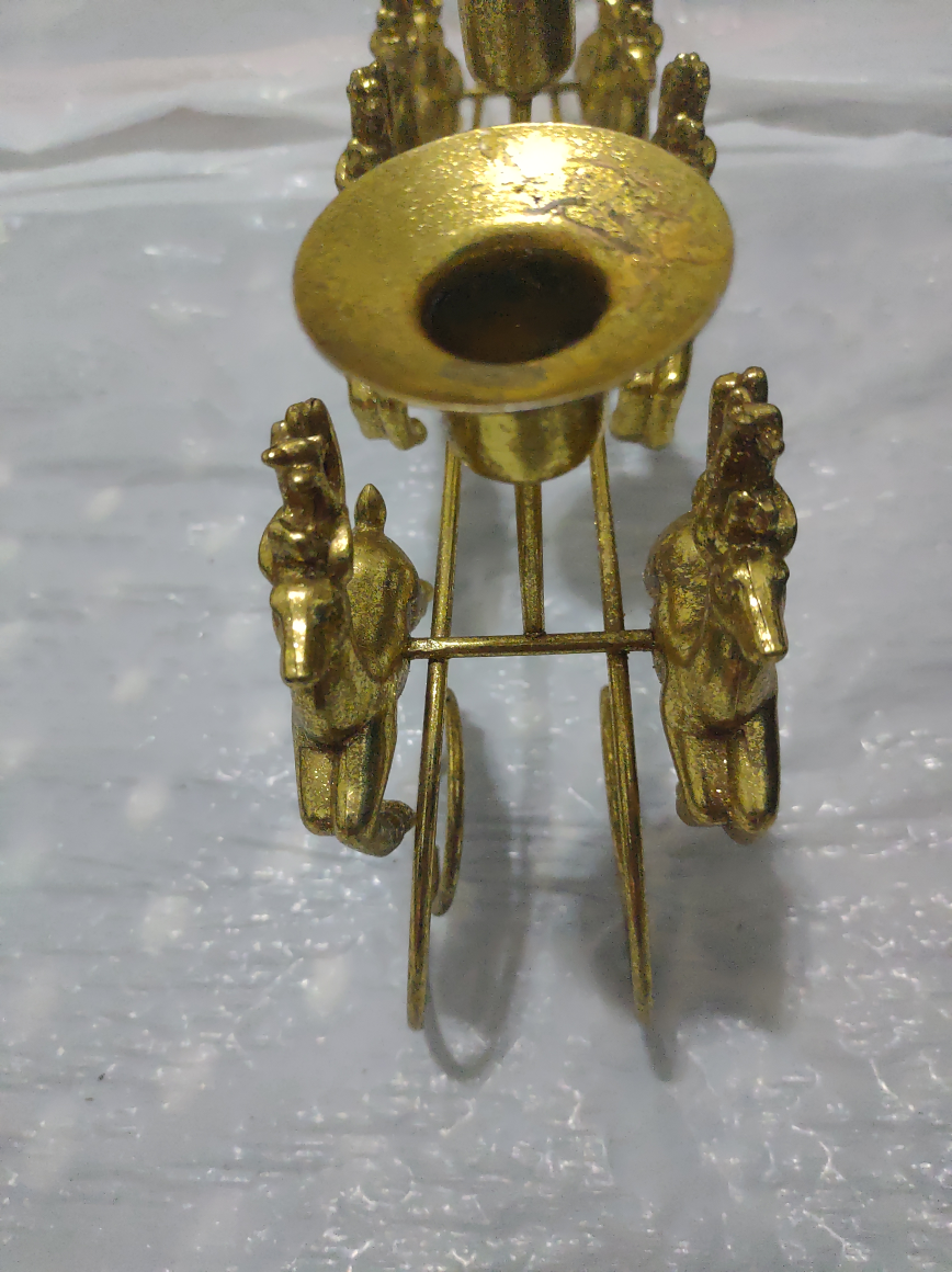 Gold Santa and Reindeer Candle Holder - photo 2