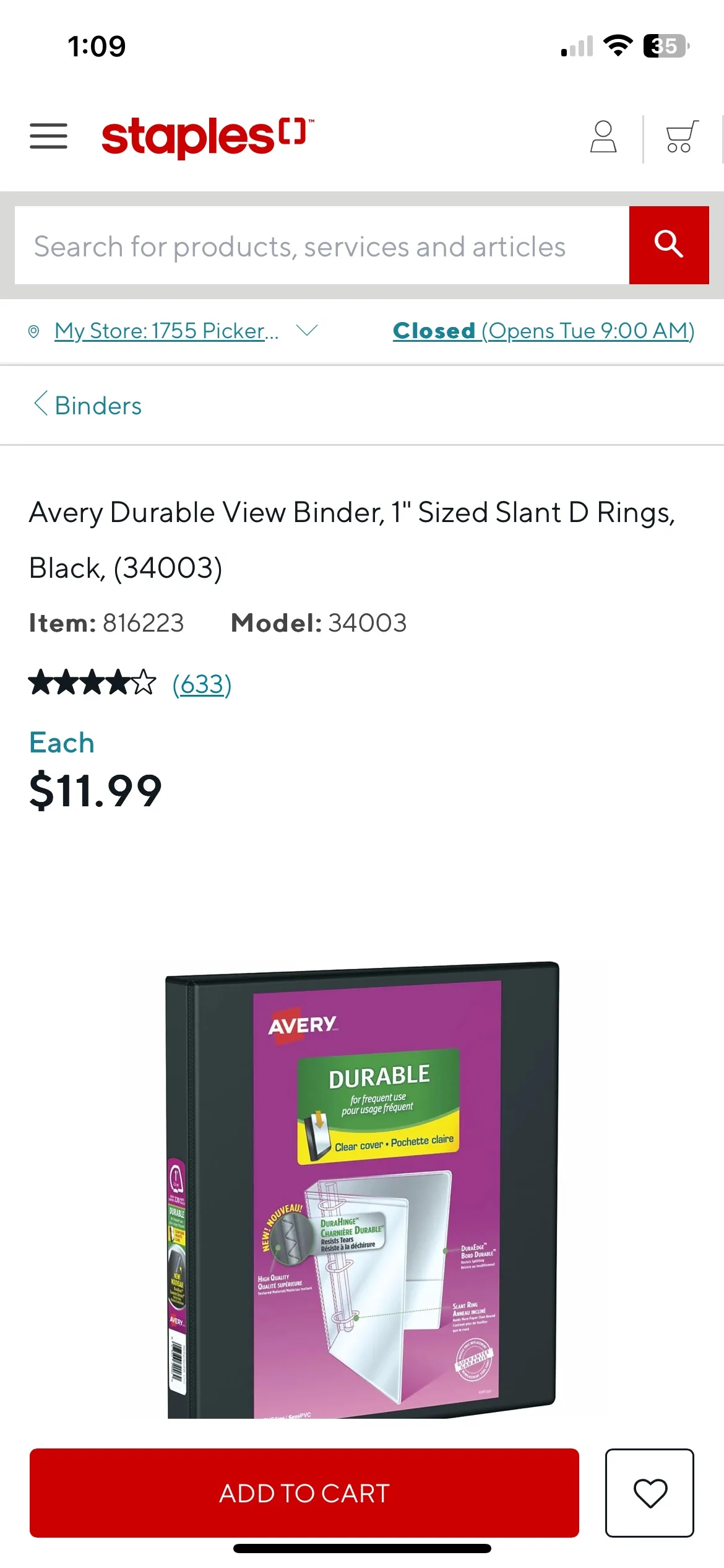 50 clear sleeves + Avery Durable View Binder thumbnail