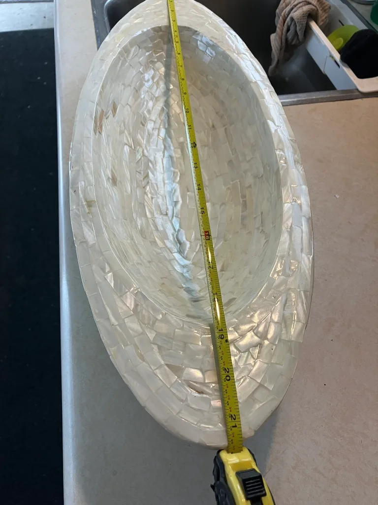 Large White Mother of Pearl Serving Dish image indicator(6)