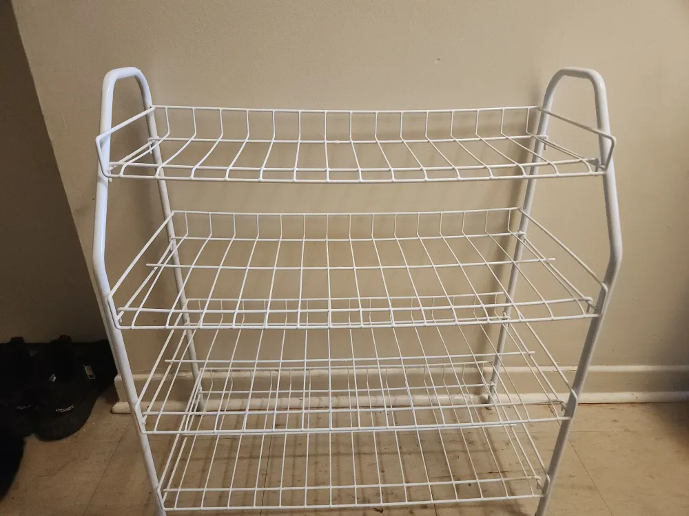 White Metal Shoe Rack thumbnail