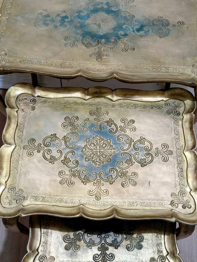 MCM Florentine 3 Nesting Tables Hollywood Regency Italian image indicator(4)