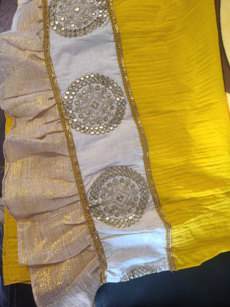 Embroidered Sari Border shawl scarf