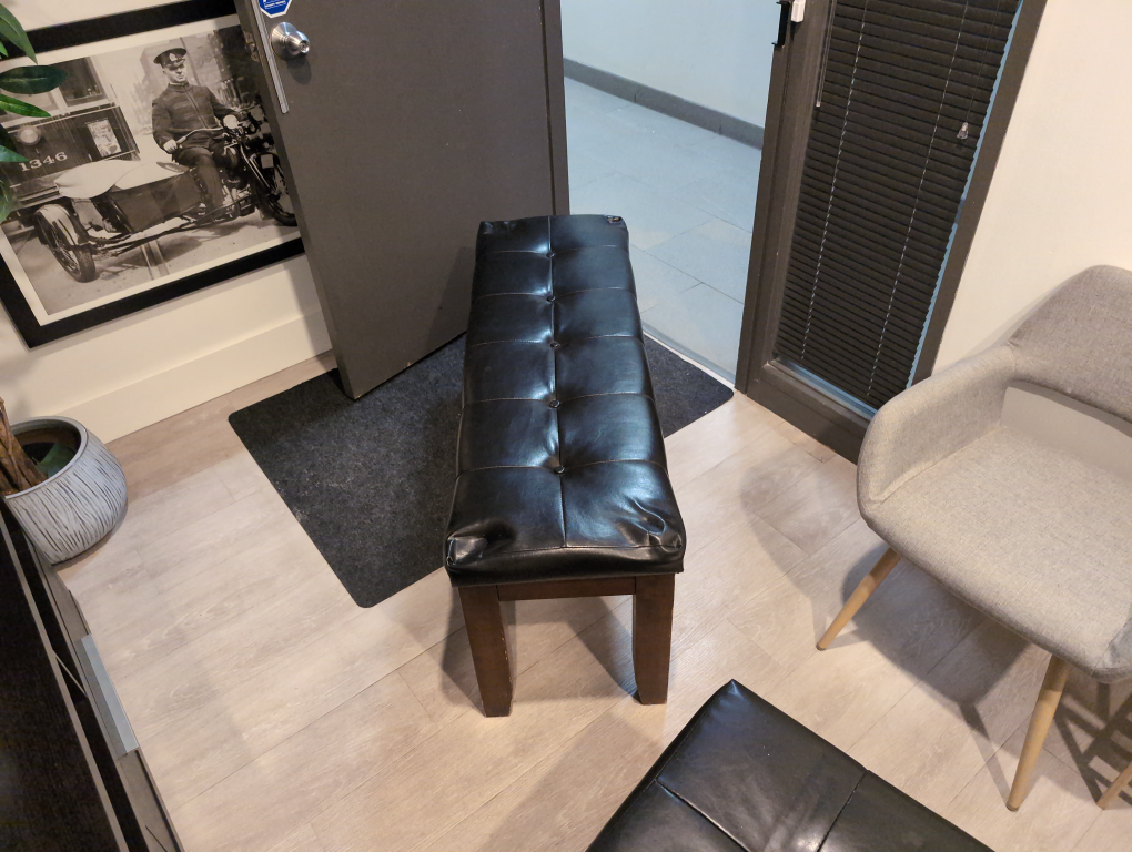 Black Upholstered Bench - photo 2